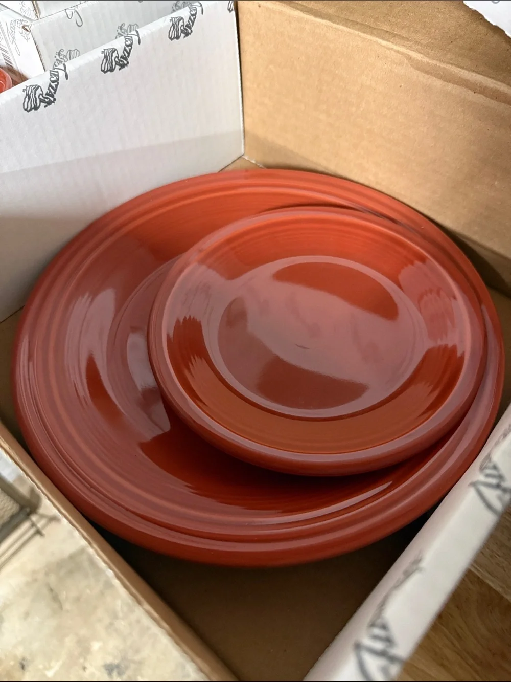 New Fiesta Fiestaware Paprika 4 Piece Place Setting Plate Bowl Mug USA Made